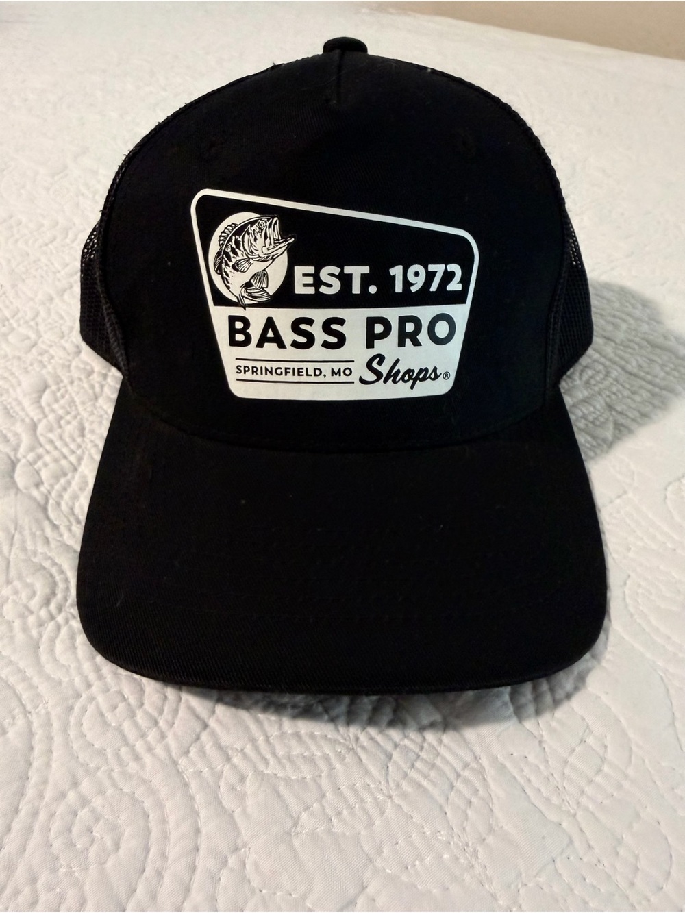 Bass Pro Shops | Est 1972 | Mesh Snapback Trucker Hat | Black | NWOT